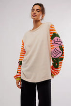 Load image into Gallery viewer, Striped Round Neck Long Sleeve Sweatshirt