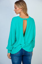 Load image into Gallery viewer, Gauze Knit Top with Cross Over Back in Seafoam
