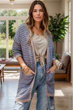 Load image into Gallery viewer, Open Front Long Sleeve Striped Cardigan