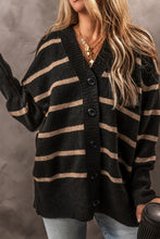 Load image into Gallery viewer, Striped Button Down Long Sleeve Cardigan