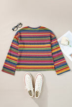 Load image into Gallery viewer, Contrast Round Neck Long Sleeve Top