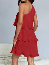 Load image into Gallery viewer, Layered Single Shoulder Mini Dress