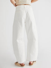 Load image into Gallery viewer, Raw Hem Wide Leg Jeans with Pockets