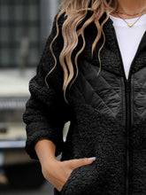 Load image into Gallery viewer, Fuzzy Zip Up Long Sleeve Hooded Jacket