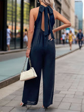 Load image into Gallery viewer, Tied Grecian Wide Leg Jumpsuit