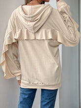 Load image into Gallery viewer, Perfee Drawstring Ruffled Long Sleeve Hoodie