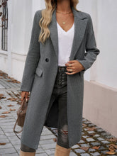 Load image into Gallery viewer, Pocketed Collared Neck Long Sleeve Coat