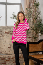 Load image into Gallery viewer, Sew In Love Full Size Wave Stripe Contrast Long Sleeve Sweater