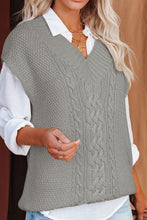 Load image into Gallery viewer, Cable-Knit V-Neck Sweater Vest