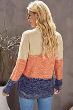 Load image into Gallery viewer, Color Block Round Neck Long Sleeve Sweater