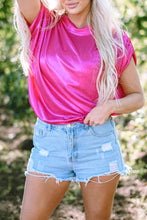 Load image into Gallery viewer, Tied Backless Round Neck Cap Sleeve Blouse