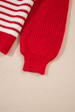 Load image into Gallery viewer, Striped Johnny Collar Long Sleeve Sweater
