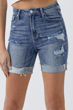 Load image into Gallery viewer, RISEN Full Size Distressed Rolled Denim Shorts with Pockets