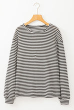 Load image into Gallery viewer, Striped Round Neck Long Sleeve Top