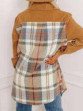 Load image into Gallery viewer, Plaid Collared Neck Long Sleeve Jacket
