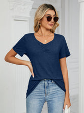 Load image into Gallery viewer, Ruched V-Neck Short Sleeve T-Shirt