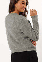 Load image into Gallery viewer, Bow Round Neck Long Sleeve Cardigan