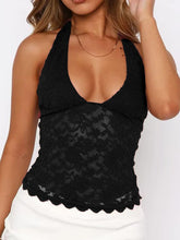 Load image into Gallery viewer, Lace Backless Halter Neck Cami