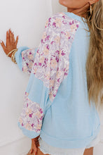 Load image into Gallery viewer, Printed Round Neck Balloon Sleeve Sweatshirt