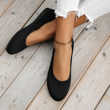 Load image into Gallery viewer, Round Toe Knit Ballet Flats