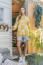 Load image into Gallery viewer, And The Why Checkerboard Sweater with Yin Yang Pattern