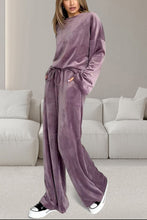Load image into Gallery viewer, Buttery-Soft Round Neck Long Sleeve Top and Drawstring Pants Set