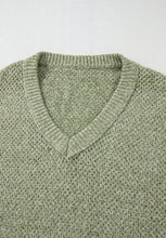 Load image into Gallery viewer, V-Neck Dropped Shoulder Long Sleeve Sweater