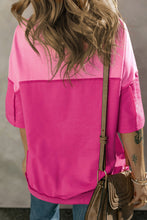 Load image into Gallery viewer, Exposed Seam Round Neck Half Sleeve T-Shirt
