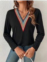 Load image into Gallery viewer, V-Neck Long Sleeve T-Shirt