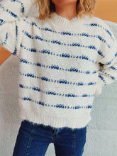 Load image into Gallery viewer, Striped Round Neck Long Sleeve Sweater