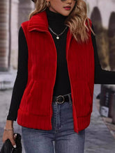 Load image into Gallery viewer, Pocketed Zip Up Vest Coat