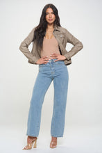 Load image into Gallery viewer, Coalition LA Button Down Cargo Vegan Leather Shacket