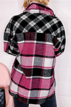 Load image into Gallery viewer, Pocketed Plaid Collared Neck Long Sleeve Shacket