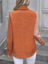 Load image into Gallery viewer, Contrast Collared Neck Long Sleeve Shirt