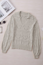 Load image into Gallery viewer, Hollow Out Johnny Collar Sweater