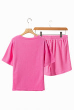 Load image into Gallery viewer, Waffle-Knit Round Neck Top and Shorts Set