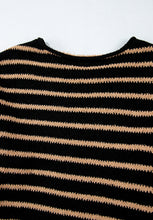 Load image into Gallery viewer, Stripe Drop Shoulder Round Neck Sweater
