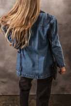 Load image into Gallery viewer, Pocketed Long Sleeve Denim Jacket