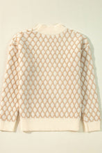 Load image into Gallery viewer, Diamond Pattern Mock Neck Long Sleeve Sweater