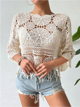 Load image into Gallery viewer, Openwork Round Neck Cover-Up