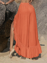 Load image into Gallery viewer, Ruffled Slit Wide Leg Pants