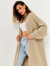 Load image into Gallery viewer, Open Front Long Sleeve Longline Cardigan