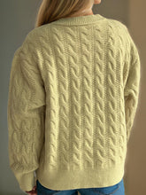 Load image into Gallery viewer, Cable-Knit Round Neck Long Sleeve Cardigan