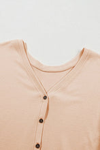 Load image into Gallery viewer, Curved Hem V-Neck Long Sleeve Top