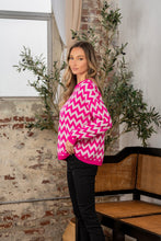 Load image into Gallery viewer, Sew In Love Full Size Wave Stripe Contrast Long Sleeve Sweater