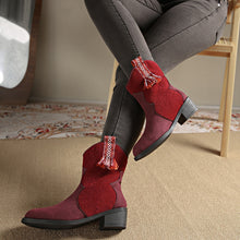 Load image into Gallery viewer, Suede Point Toe Block Heel Boots