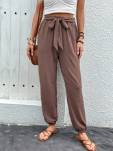 Load image into Gallery viewer, Tied High Waist Pants with Pockets