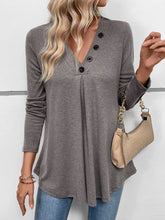 Load image into Gallery viewer, Perfee V-Neck Long Sleeve T-Shirt
