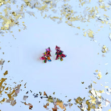 Load image into Gallery viewer, Christmas Tree Studs - Pink Sparkle