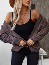 Load image into Gallery viewer, Cable-Knit Open Front Long Sleeve Cardigan